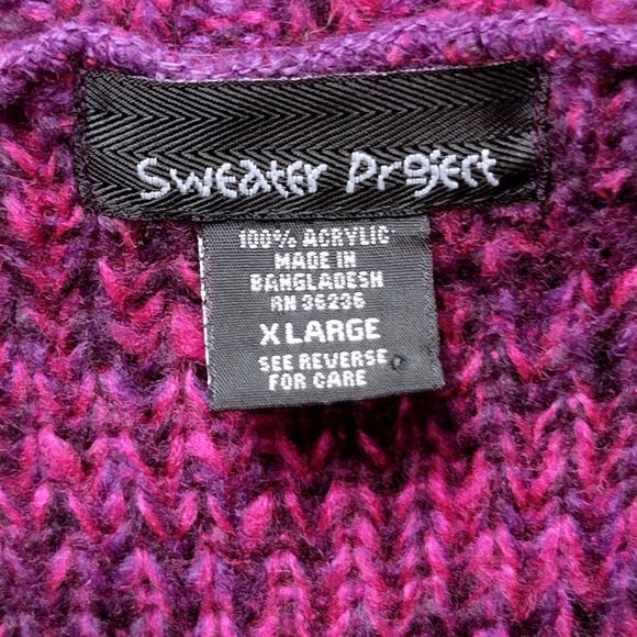 Sweater Project Women's Cowl Neck Cable Knit Tunic Sweater Tie Preppy Y2K 90s XL - Picture 6 of 8